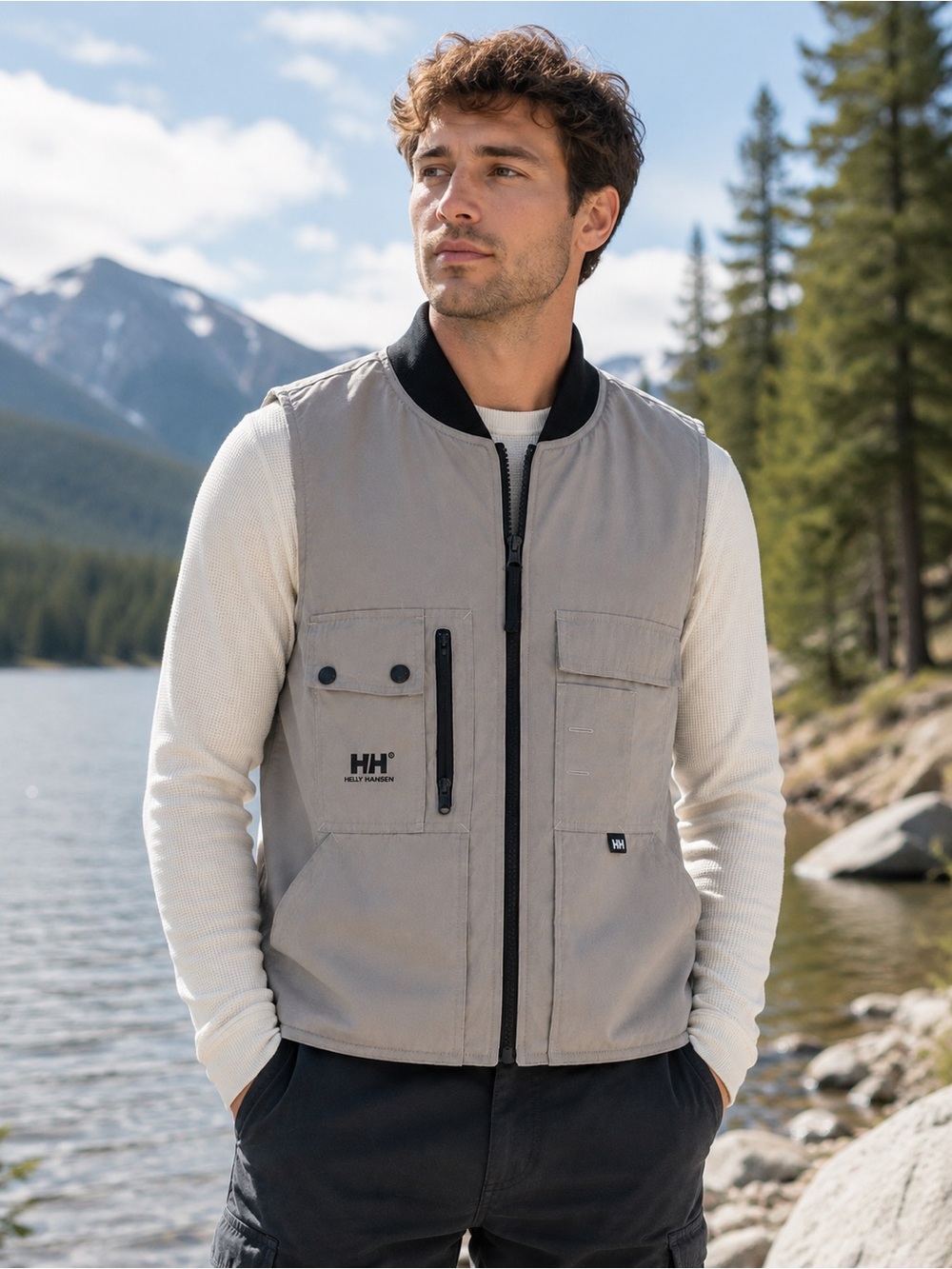 Helly Hansen Heritage Utility Vest - Sherpa Lined - Khaki - Size M -Outdoor Vest